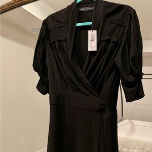 Proenza Schouler Black Matte Jersey Wrap NWT Size 2